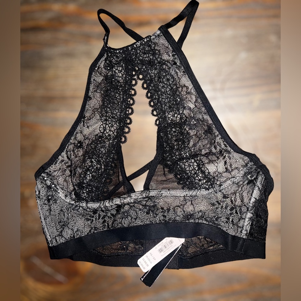 VICTORIA'S SECRET XS Extra SMALL NWT SHEER BLACK Nude bralette